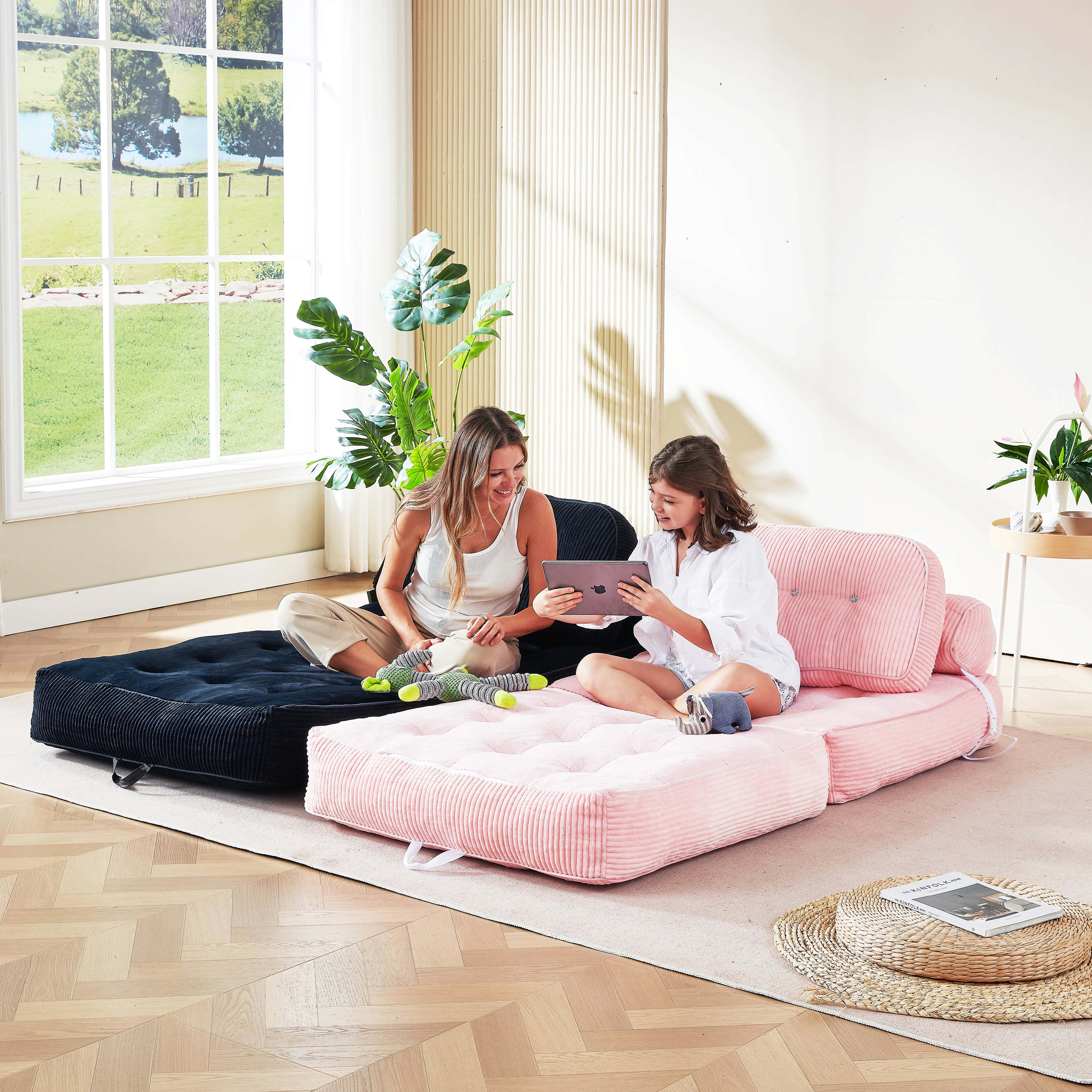 NESLAKO Folding Sofa Bed, Cloud Couchws with Pillow and Blanket